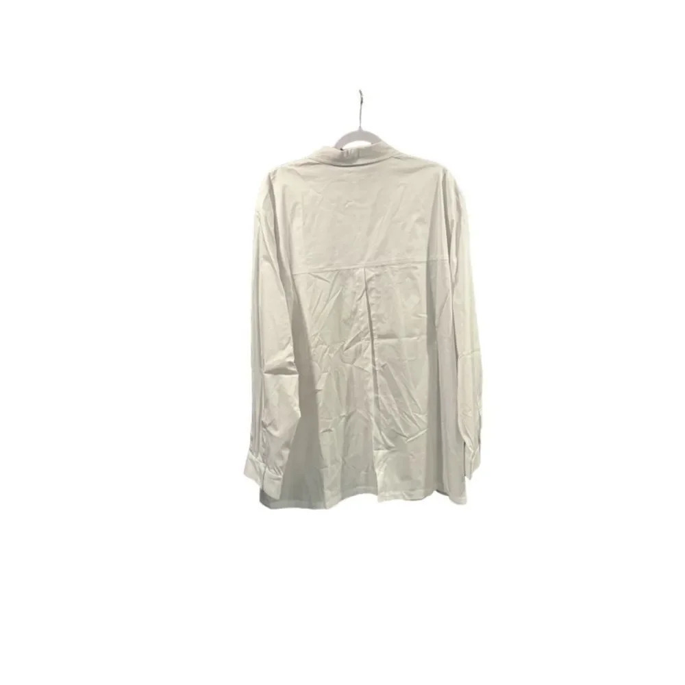 Good American size 6 (3xl) white cotton blend slit back poplin shirt - Picture 7 of 13